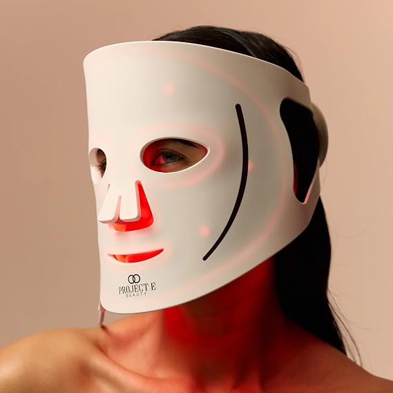 LumaLux Face Pro LED Light Therapy Mask by Project E Beauty | 800 LEDs | 7 + 2 Colors 460nm ~1072nm | Red + Infrared + Deep Infrared High Power LED Face Mask | Skin Rejuvenation | (Lumalux Face)