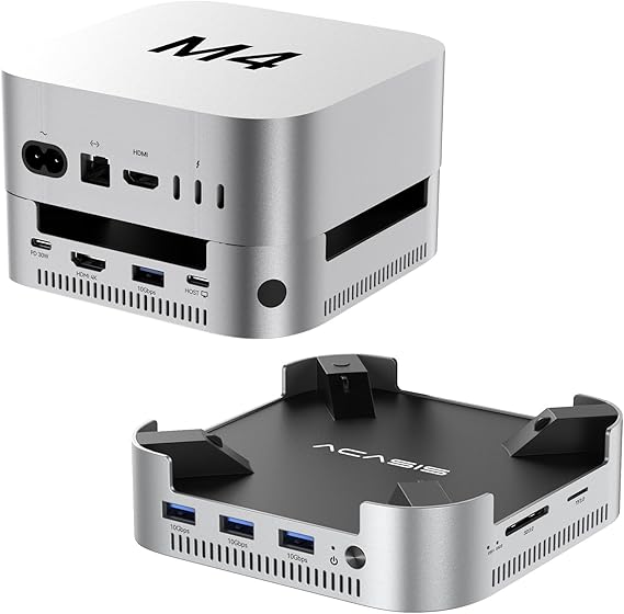 ACASIS Mac mini M4 Dock & Stand with Dual-Bay NVMe SSD Enclosure