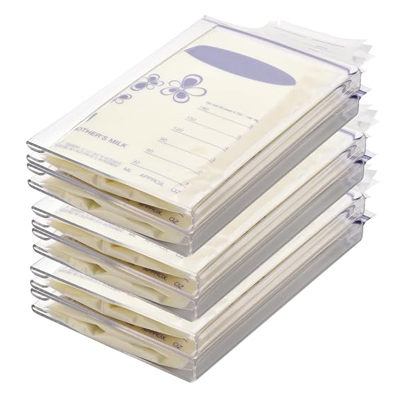 6-Pack Freeze Flat Breast Milk Storage Bag |Breastmilk Freezer Flattener Kit Make Mother's Milk Bags Organizer Even to Save Refrigerator Space | Fit 3 4 5 6oz, 6.3 x 3.66 x 0.78 Inches