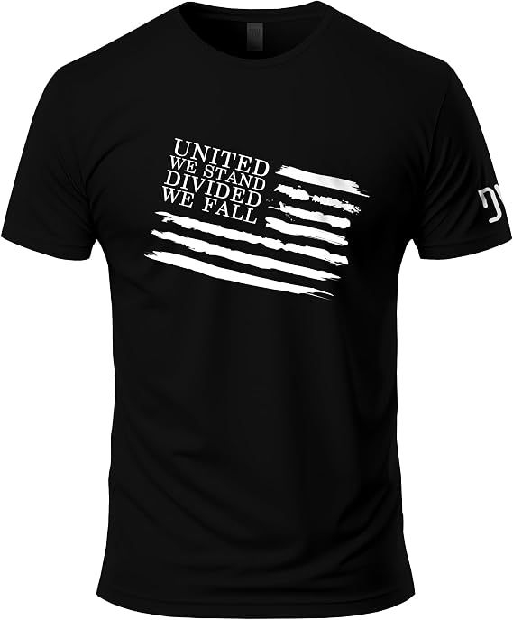 United We Stand Divided We Fall T-Shirt - Cotton Short Sleeve Graphic Tee for Men
