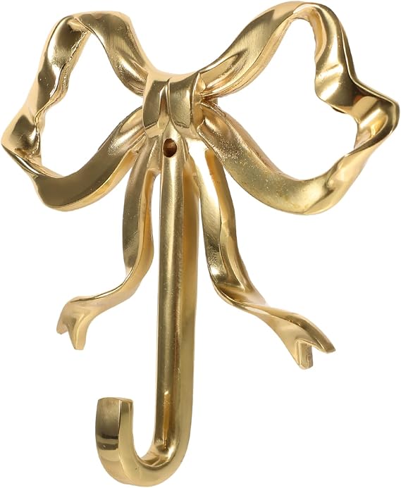 Zerodeko Bow Wall Hook Decorative Wall Mounted Hook for Hats Bags Keys Bowknot Design Hanger for Bedroom Bathroom Kitchen 3.62 X 3.54 X 0.78 in
