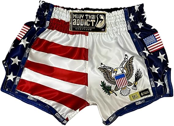MUAY THAI ADDICT Heritage Slim Cut Muay Thai Shorts - USA