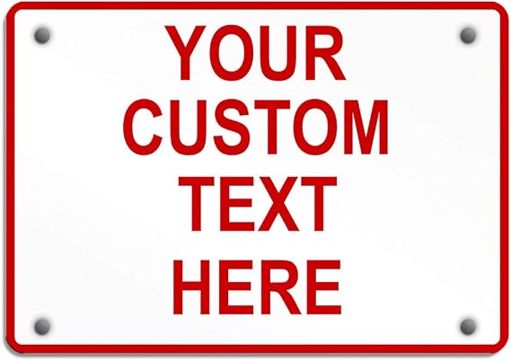 Aluminum Weatherproof Metal Sign Multiple Sizes Custom Personalized Text Here White Red Danger Horizontal Street Signs 14x10Inches