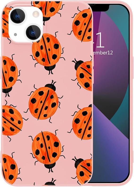 Ladybird Case for iPhone 13 Pro, Cute Cartoon Ladybird Full Protective Liquid Silicone Soft TPU Rubber Protective Phone Cover with Soft Microfiber Lining for iPhone 13 Pro(Men&Women)
