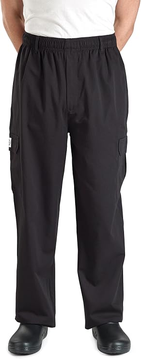 Mercer Culinary M61090BKXS Genesis Men's Chef Cargo Pant, X-Small, Black