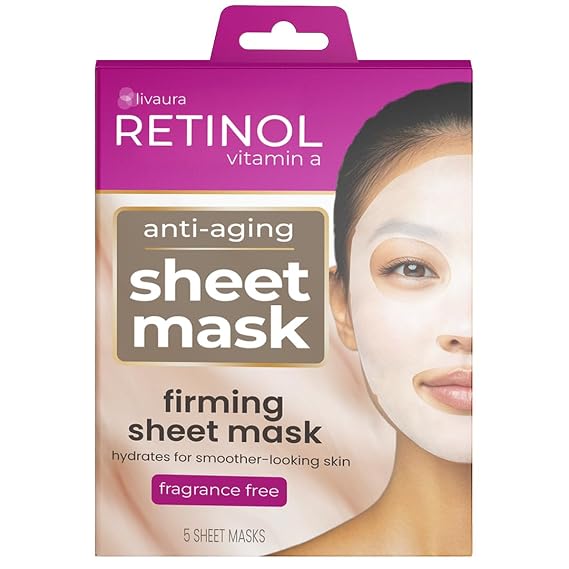 LIVAURA Retinol Anti Aging Sheet Mask for Women - Korean Face Mask Set | Anti aging retinol face masks for wrinkles, fine lines and dark spots - hydrating Korean sheet mask set for a glow