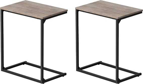 VASAGLE C Shape End Table for Couch or Sofa, Industrial Small Side Table