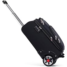 ROPLUS Softside Expandable Luggage with Large Steel Wheels Carry-On Luggage Suicase (Black, 21-Inch)