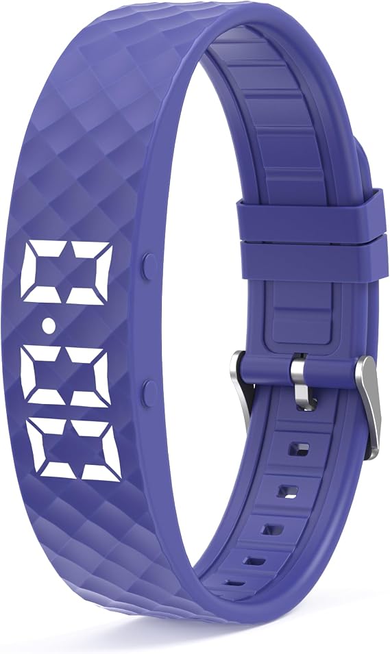 LED Fitness Tracker Watch No App No Call Fitness Watch Pedometer Watch Pedometer Watch Calorie Sleep Tracker Alarm Clock Blue