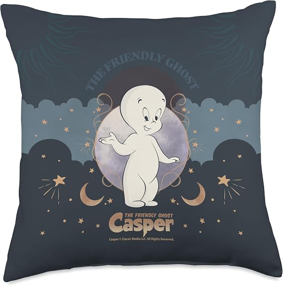 Casper The Friendly Ghost Moonlit Dream Throw Pillow
