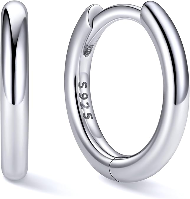 ChicSilver 925 Sterling Silver Hoop Earrings for Women, 8-20MM Small Hoops