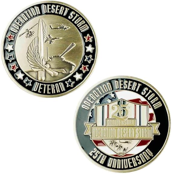 Operation Desert Storm Challenge Coin 25th Anniversary Military Patriotic Products Perisan Gulf War Gifts for Veterans