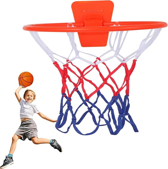 Silent Basketball Hoop for Indoor Wall Mount, Fits Size 7 Balls, Hoop Only