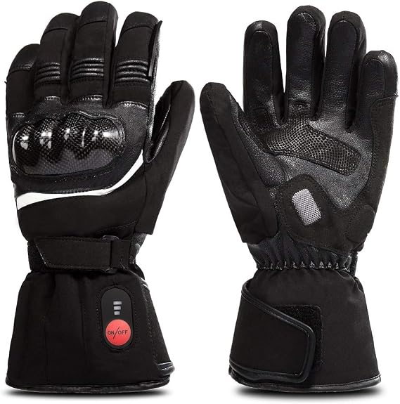 SAVIOR HEAT Heated Motorcycle Gloves for Men & Women, Waterproof Windproof, Touchscreen Compatible, 7.4V Rechargeable Battery Gloves Winter Outdoor Riding, Cycling, Snowmobile