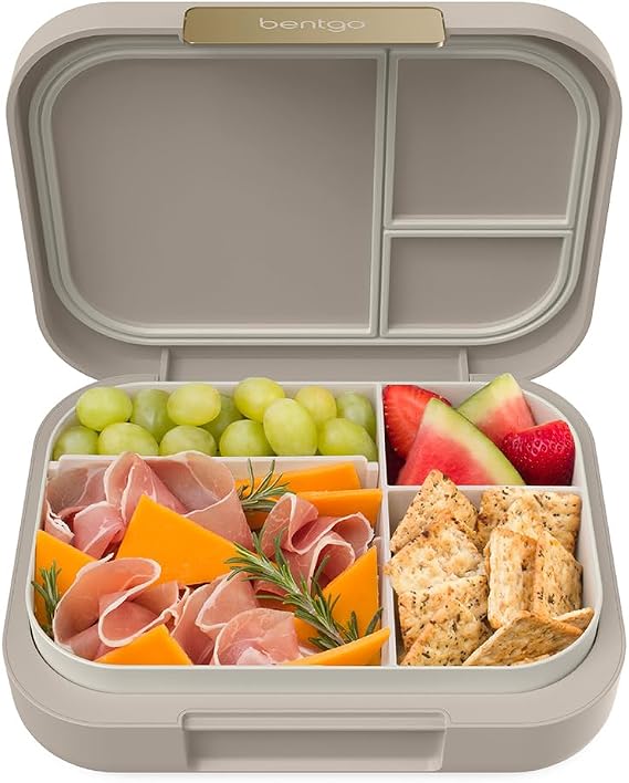Bentgo Modern - Leak-Resistant Bento Lunch Box For Adults, Teens, Larger Appetites; Reusable BPA-Free Meal Prep Container with 3 or 4 Compartments, Dishwasher/Microwave Safe; 5 Cups (Sandstone)