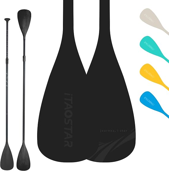 iTAOSTAR Adjustable SUP & Kayak Paddle, Stand Up Paddle for Beginer with Secure Lock,Lightweight Aluminum Alloy Shaft Flexible Black/Blue/Green/Orange/White