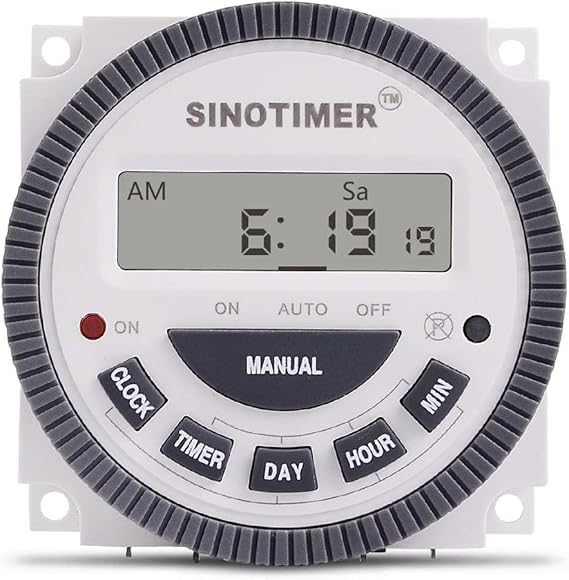 TM619 Timer Switch Digital LCD Power Timer Switch Weekly Programmable Thinner Model 16A 1NO+1NC(TM619-2 220V)