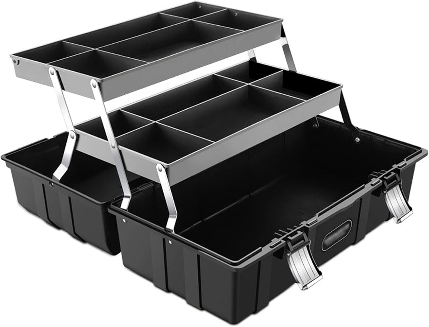 Tool Box Suitcase Tool Box Professional 3-layer Folding Toolbox Kit Case Hardware Repair Garage Plastic Material Glossy Home Storage Tool Case (Color : 17 Inch)