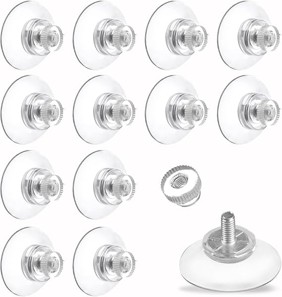 12 pcs Suction Cups, 32 mm Clear Window Suckers for Glass