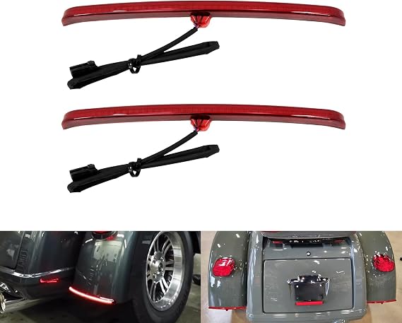 Motorcycle LED Rear Fender Blades Tail Light Brake Running Lamp Fit for Harley Tri Glide Ultra FLHTCUTG 2009-2025 (Red Lens)