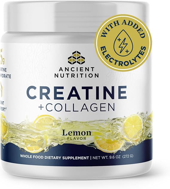 Ancient Nutrition 5g Creatine Monohydrate + Collagen + Electrolytes, Lemon