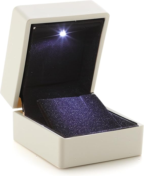 NEREZE Illuminated White Color Necklace Box Stylish Illuminated Gift Box