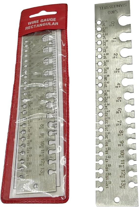 Stainless Steel Wire Gauge Measures Standard and Metric (Linear Scale)