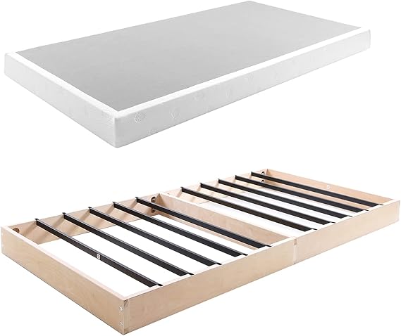Panana Box Spring Low Profile Metal Heavy Duty Easy Assembly Sturdy Box Spring Mattress Foundation, Strong & Sturdy Support No Noise Easy to Clean (5 Inch, Twin)