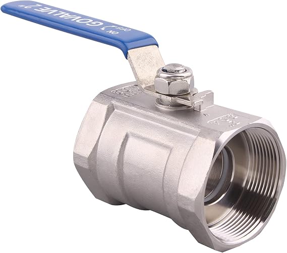 1PC Ball Valve Stainless Steel - 2" NPT Female Standard Port 1-Piece Type Ball Valve For water oil and gas