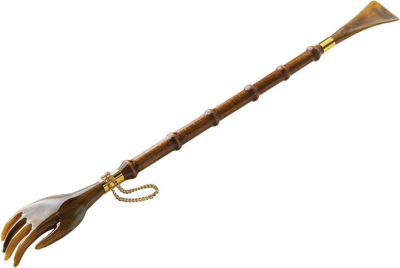 21 Elegent Shoe horn and Backscratcher with Beechwood Shaft: Perfect Unique and Quality Gift for Men and Women made in Italy