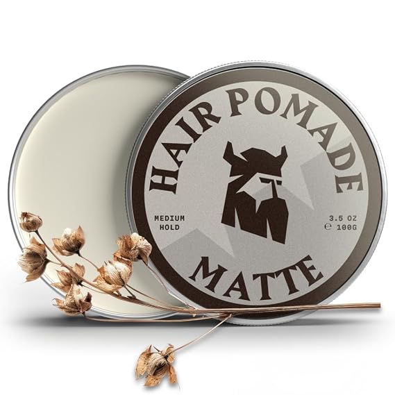 Striking Viking Hair Pomade for Men - Medium Hold, 100 g, Linen Scent