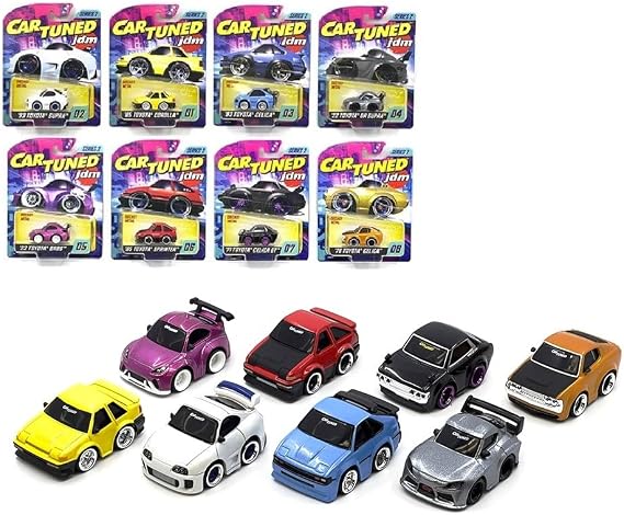 Diecast Model Car Compatible with CarTuned 1:64 JDM Tuners Series 2 Assortment of 8 Pieces Cars, 558675-XX1 Factory Seal Case