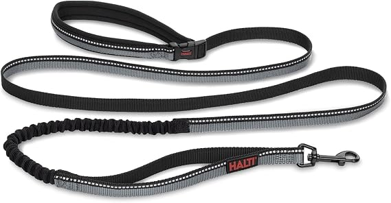 Halti Active Dog Leash | Size Large, Black | Award-Winning Bungee Dog Leash | Shock-Absorbing Anti-Pull Leash | Padded Belt | Running & Training Medium & Large Dogs