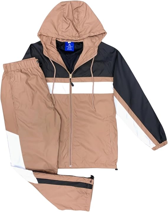Royal Threads Mens Active 2-Piece Ridge Windbreaker Tracksuit Matching Set