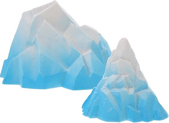 Mini Floeberg Aquarium Decor Realistic Iceberg Ornament for Fish Tank 3.93 X 3.14 X 2.36 in 2-Piece Set for Freshwater and Saltwater Aquariums
