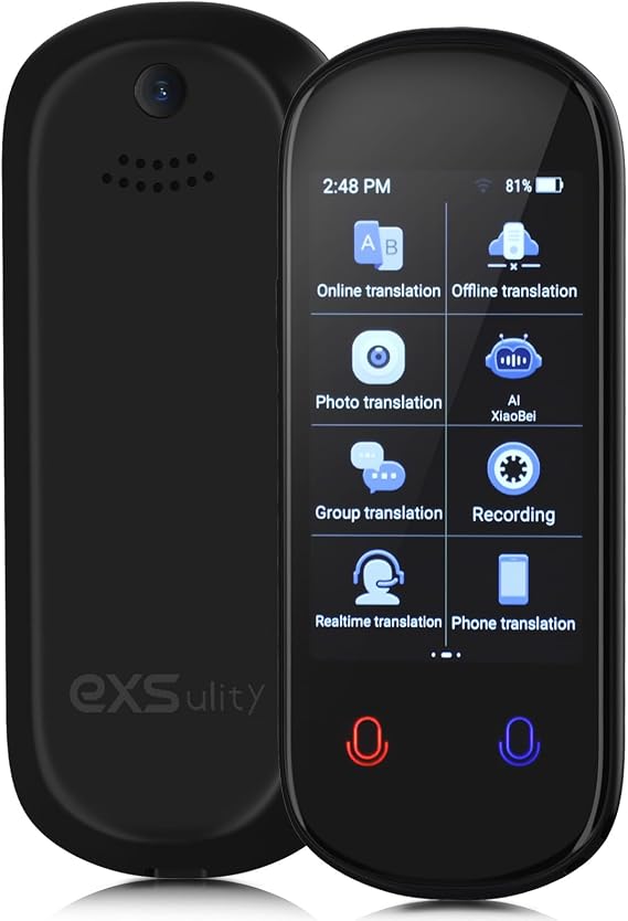 Language Translator Device, No Need APP Instant AI Translator,138+ Languages Real Time Translation, Offline Photo/Voice/Recording Pocket Translation Device for Business Learning