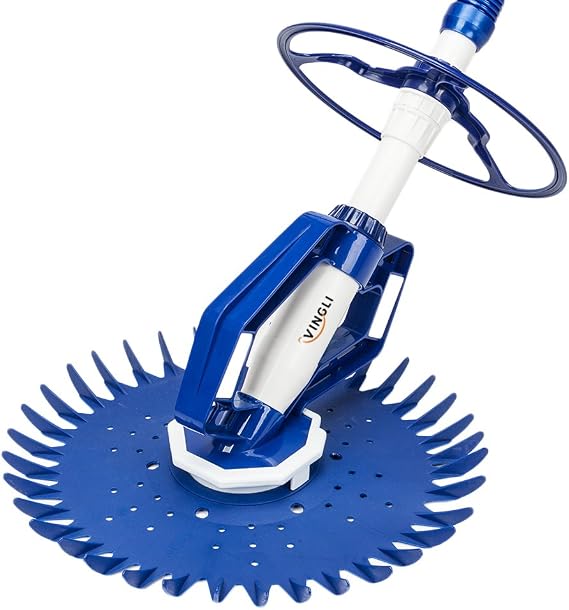VINGLI Automatic Pool Cleaner Suction-Side Vacuum- Climb Wall Pool Sweeper