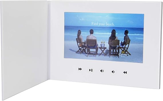 Video Greeting Card, Digital Brochures 7 inch for Special Holiday, Birthday Gift, Wedding, Anniversary, Marketing Rechargeable and LCD Screen for Video, 4G Memory