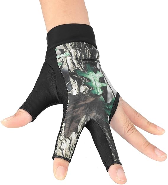 Tbest Pool Gloves Billiards Left Hand Men 2,4 Colors Adults 3 Finger Snooker Pool Cue Glove Billiards Shooters Glove for Men Women(M)