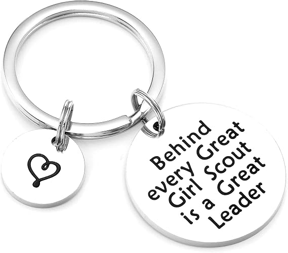 Kivosliviz Scout Keychain Behind Every Great Scout is a Great Leader Troop Leader Jewelry Gift