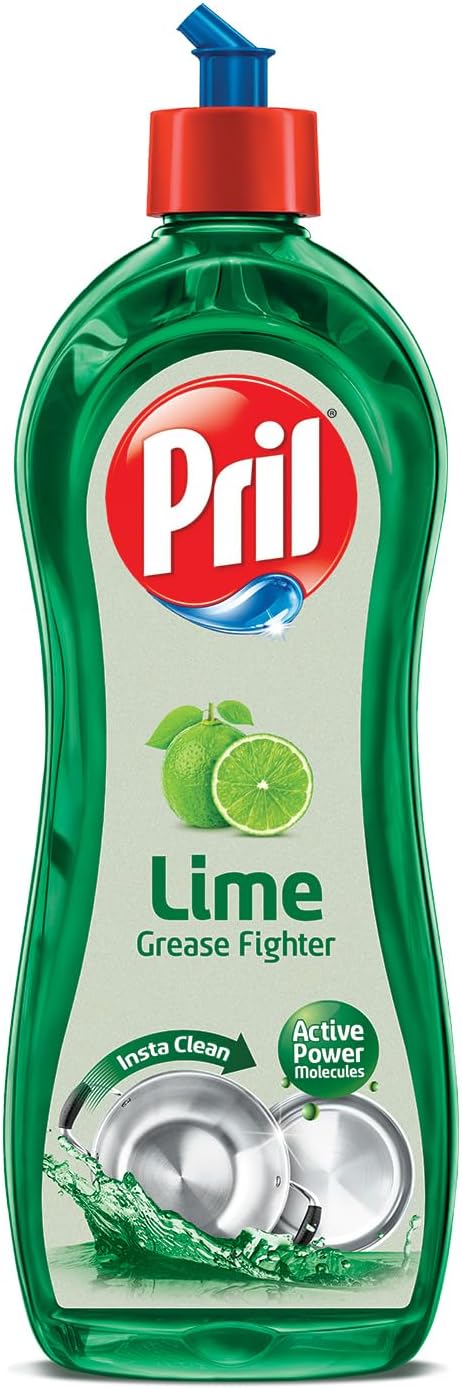 Pril Lime Liquid Dishwash Gel - 750ml | Dish Cleaning Liquid Gel with German Technology - Active Power Molecules Leaves No Residue, Grease Cleaner For All Types of Utensils