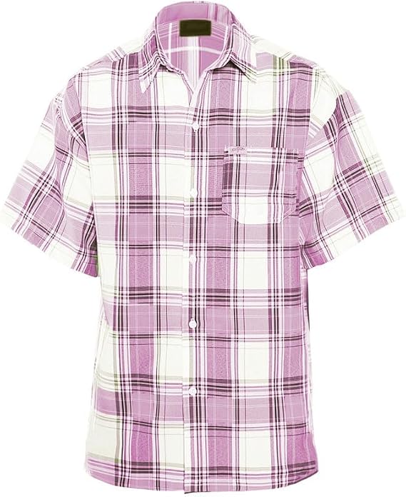 Guytalk Men's Plaid Short Sleeve Button Down Shirts