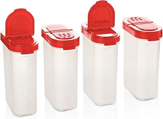 Tupperware Spice Shakers Set of 4 Large Red Seals
