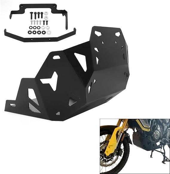CHIFUN Skid Bash Plate Replacement for Suzuki V-strom 800 DL800 DE DL800DE 2022 2023 2024 Motorcycle Lower Engine Guard Bottom Protection Aluminum Belly Pan Black