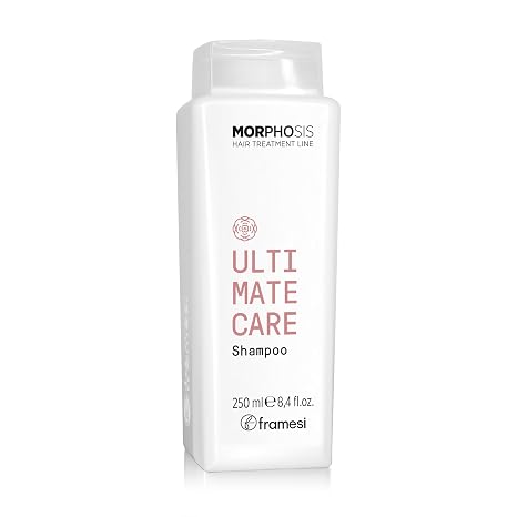 Framesi Morphosis Ultimate Care Shampoo - Hydrating Anti-Frizz Shampoo for Frizzy Hair - Humidity Defense, Smoothness + Elasticity Support - Sulfate Free, Color Safe Shampoo (8.4 Fl Oz)