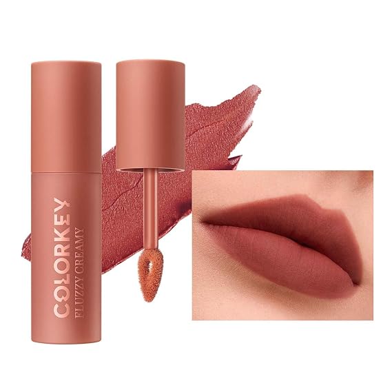 COLORKEY Cheese Matte Lip Mud, Long Lasting,Creamy Matte Finishs, Lipstick, Non-Sticky, Waterproof, Smudge-Proof(CR06 Caramel Pumpkin, 2.5g)