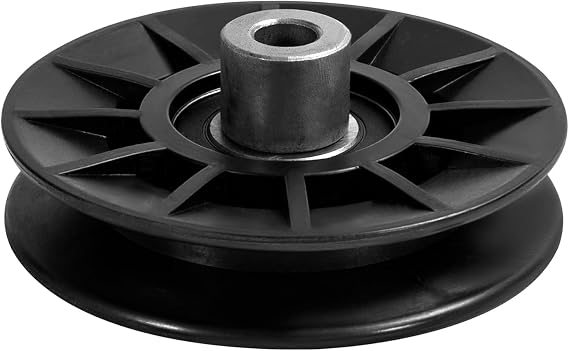 194326 V-Idler Pulley for Craftsman Mower, Drive V-Groove Idler Pulley for Craftsman, Husqvarna, Poulan Mowers Replaces OEM Numbers 194326 and 532194326, Black