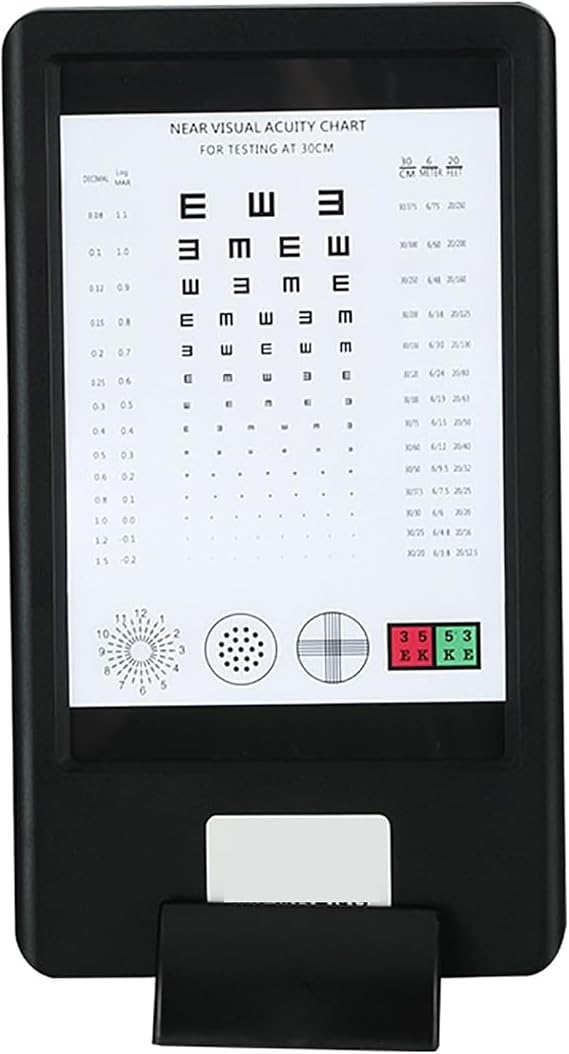 Eye Chart Vision Test Chart, LED Eye Examination Chart, Adjustable Brightness, Double-Sided Display, Accurate and Clear Measurement