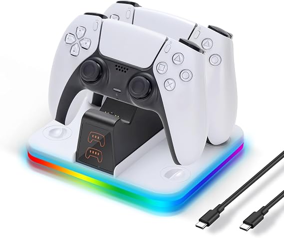 G-STORY Charging Station for PS5 DualSense Dual Charger RGB