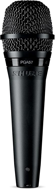 Shure PGA57 Dynamic Microphone - Professional Quality Instrument Mic with Cardioid Pick-up Pattern, 3-in XLR Connector, Stand Adapter and Zipper Pouch, No Cable (PGA57-LC)